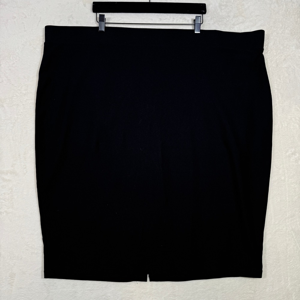 Torrid Pencil Skirt Womens 5 Black Studio Ponte Knit Stretch Back Vent Business